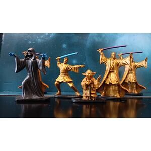 Star Wars Command Gold Jedi vs Black Sith Bundle Figure Lot